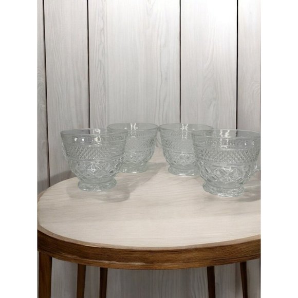 Anchor Hocking “Wexford” Clear Glass Punch/Coffee/Tea Cups - Set of 4 - Picture 1 of 10